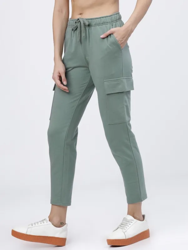  Tokyo Talkies Women Green Slim Fit Track Pants