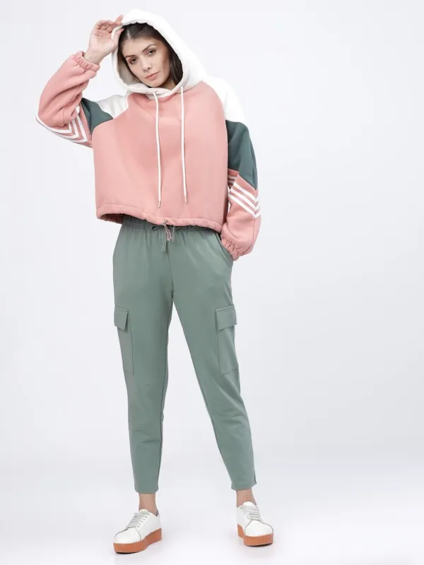  Tokyo Talkies Women Green Slim Fit Track Pants