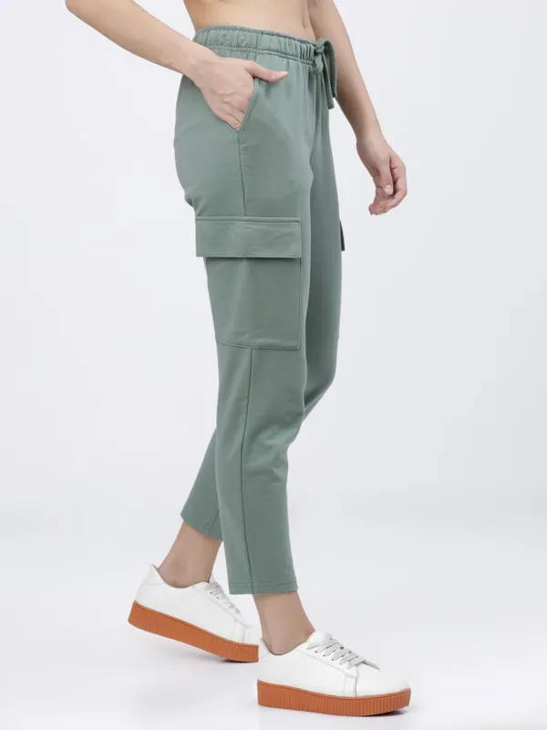  Tokyo Talkies Women Green Slim Fit Track Pants