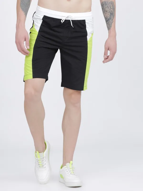  HIGHLANDER Men Black Slim Fit Regular Shorts Shorts