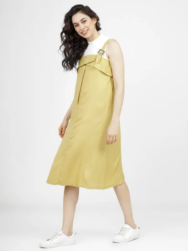 Solid Pinafore Dress