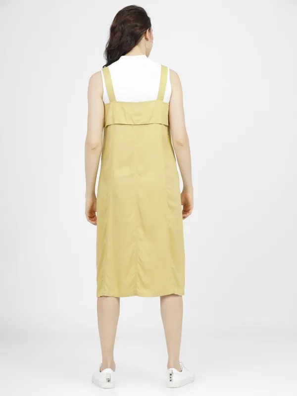 Solid Pinafore Dress