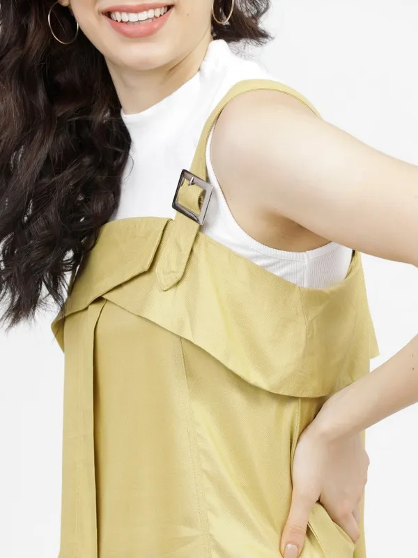 Solid Pinafore Dress