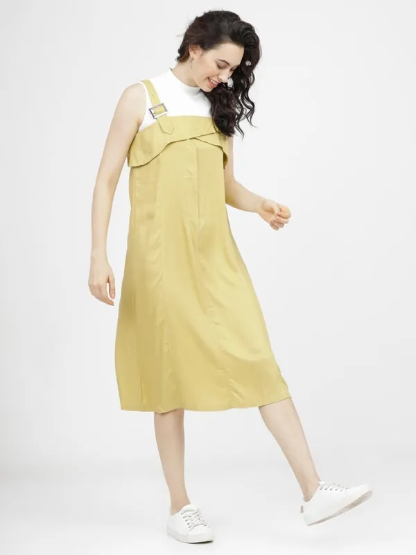 Solid Pinafore Dress