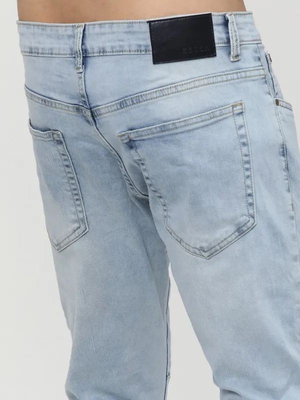  Ketch Men Blue Slim Fit Clean Look Jeans