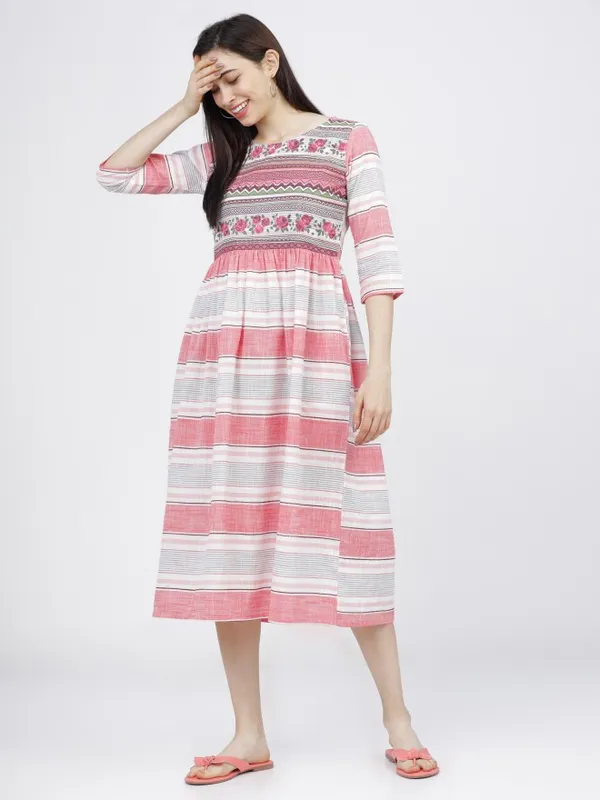 Striped A-Line Dress
