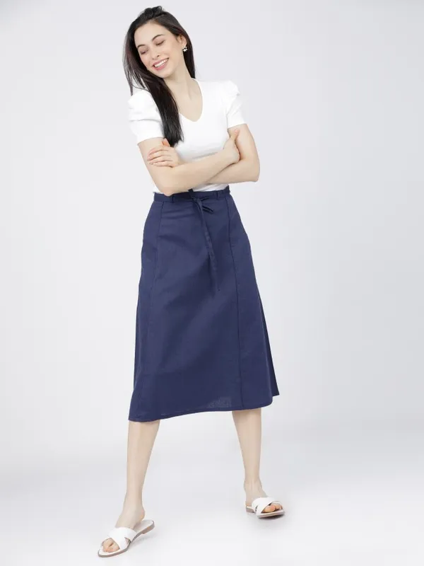  Tokyo Talkies Women Blue Midi Skirts