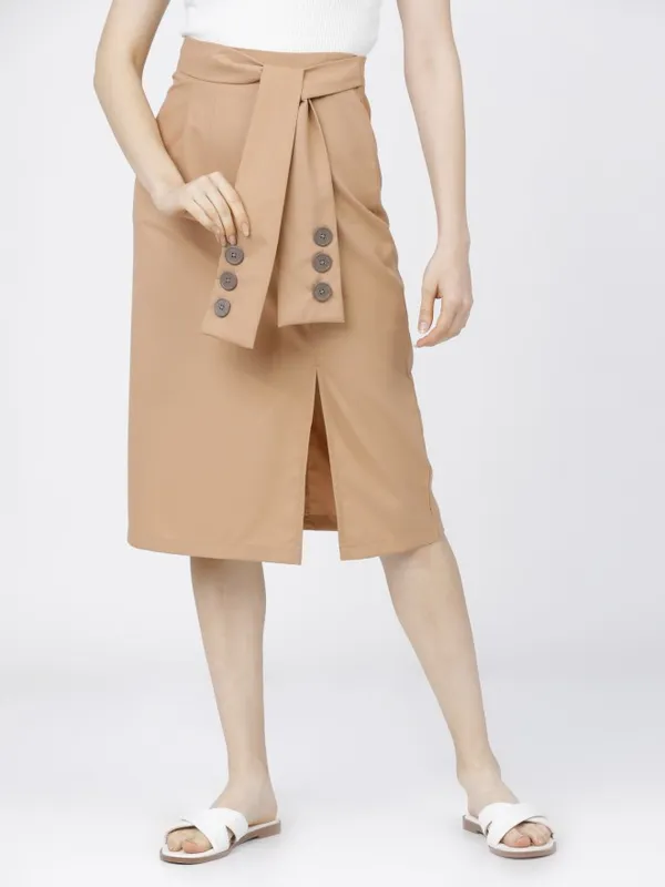  Tokyo Talkies Women Beige Midi Skirts