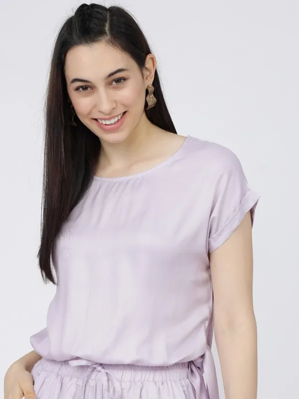  Tokyo Talkies Women Purple Solid Regular Tops