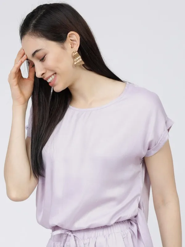  Tokyo Talkies Women Purple Solid Regular Tops