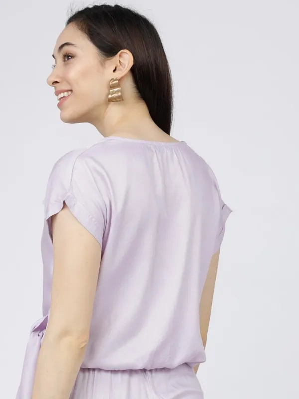  Tokyo Talkies Women Purple Solid Regular Tops