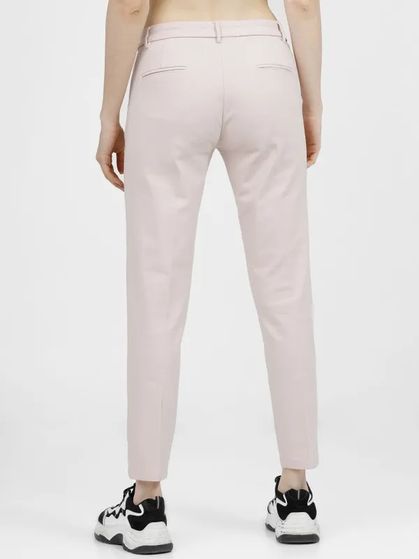 Solid Tapered Fit Trousers
