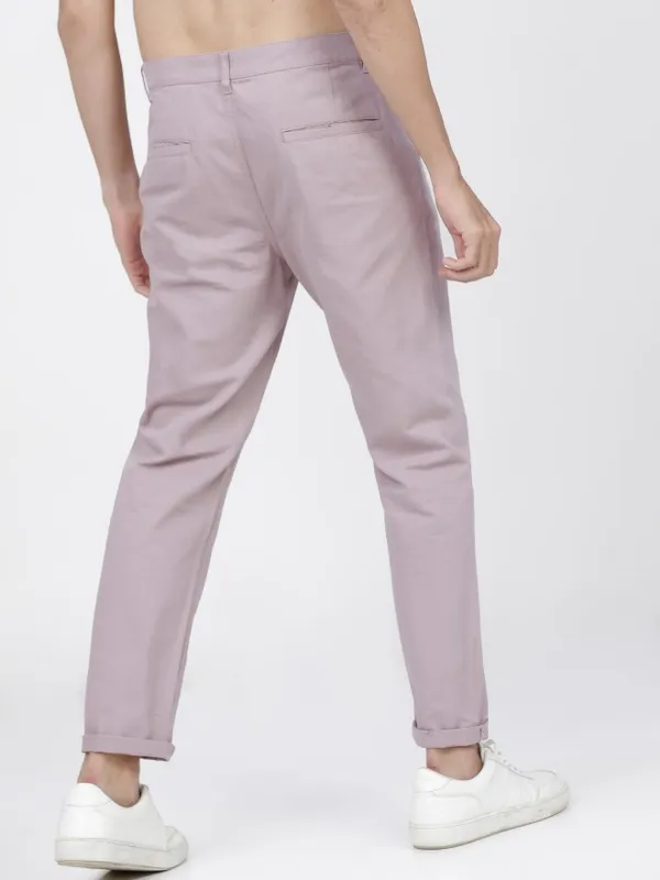  Ketch Men Grey Slim Fit Solid Casual Trousers