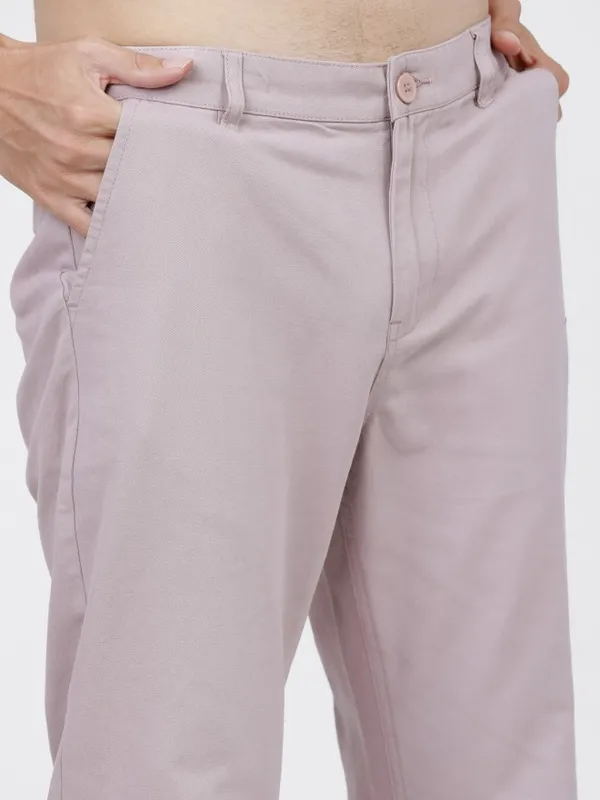  Ketch Men Grey Slim Fit Solid Casual Trousers