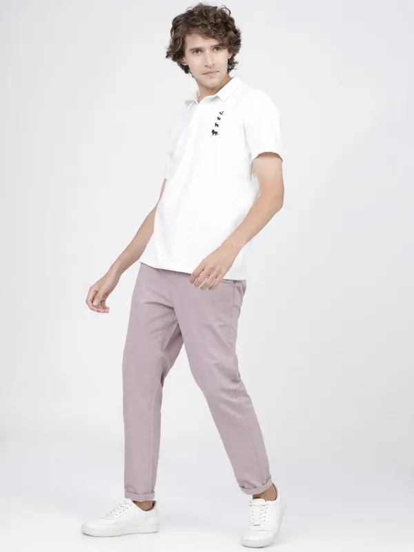  Ketch Men Grey Slim Fit Solid Casual Trousers