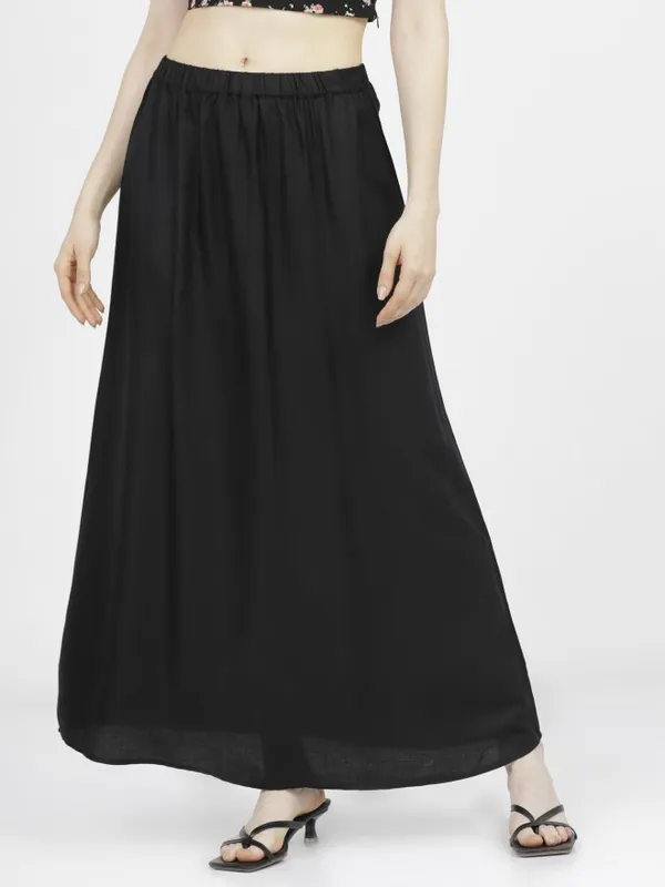  Tokyo Talkies Women Black Midi Skirts