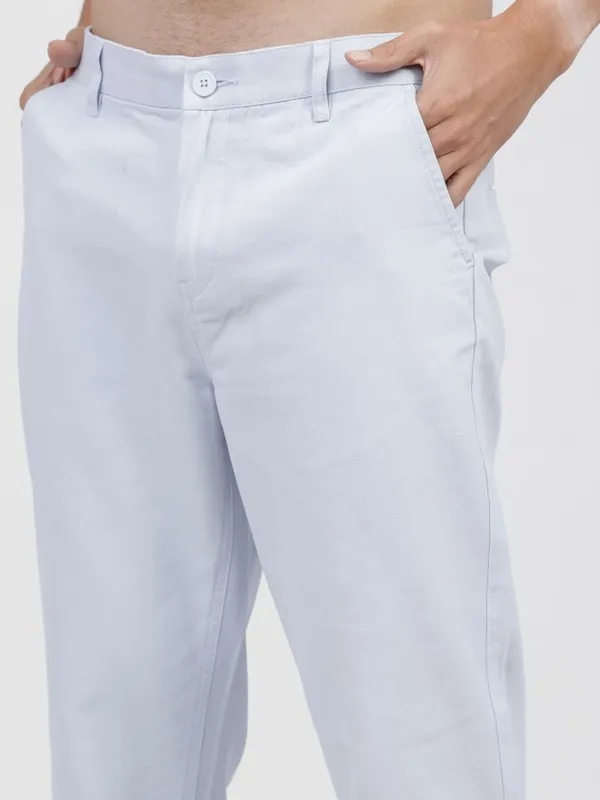  Ketch Men Blue Slim Fit Solid Casual Trousers