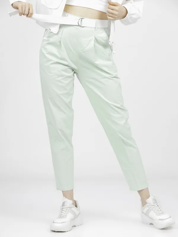 Solid Straight Fit Trousers