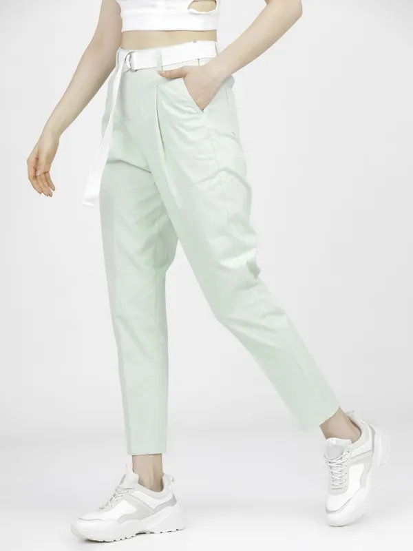 Solid Straight Fit Trousers