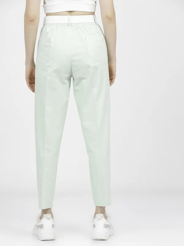 Solid Straight Fit Trousers