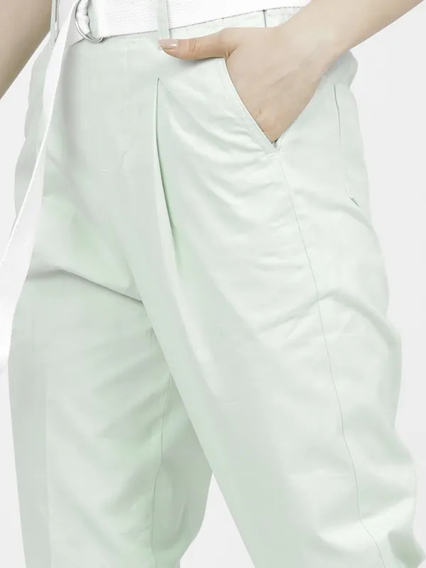 Solid Straight Fit Trousers