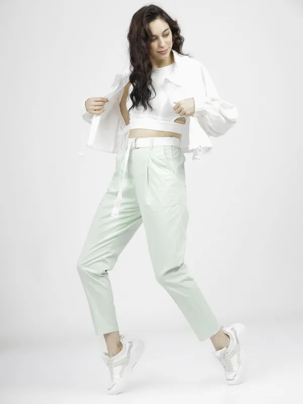 Solid Straight Fit Trousers