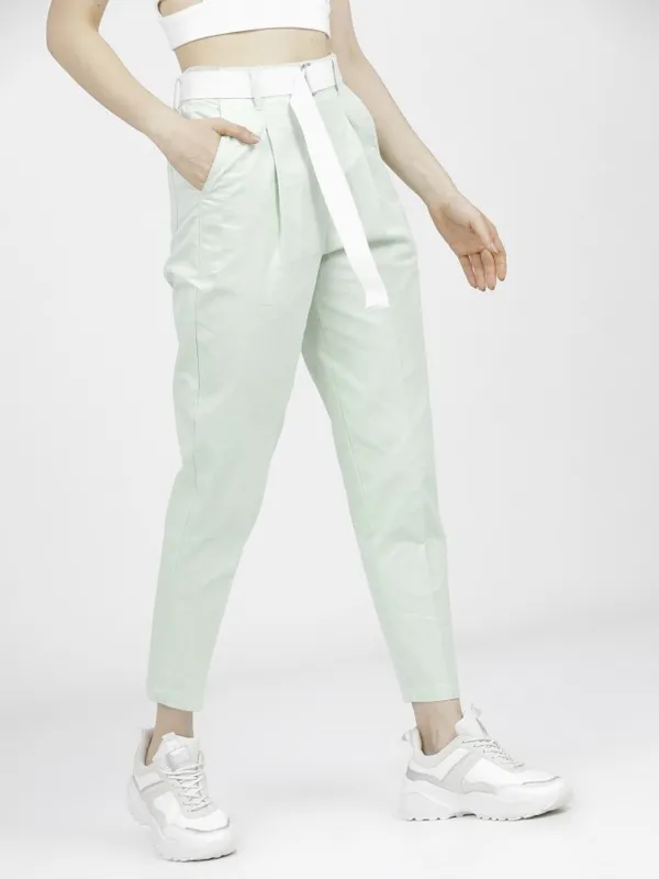 Solid Straight Fit Trousers