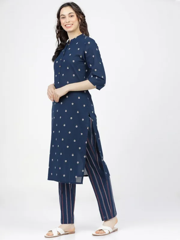  Vishudh Women Navy Blue Printed Kurta Sets