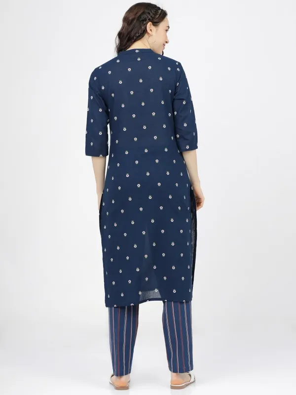  Vishudh Women Navy Blue Printed Kurta Sets