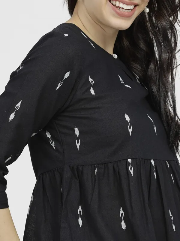  Vishudh Women Black Printed Regular Tops