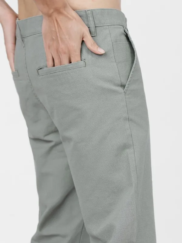  Ketch Men Grey Slim Fit Solid Casual Trousers