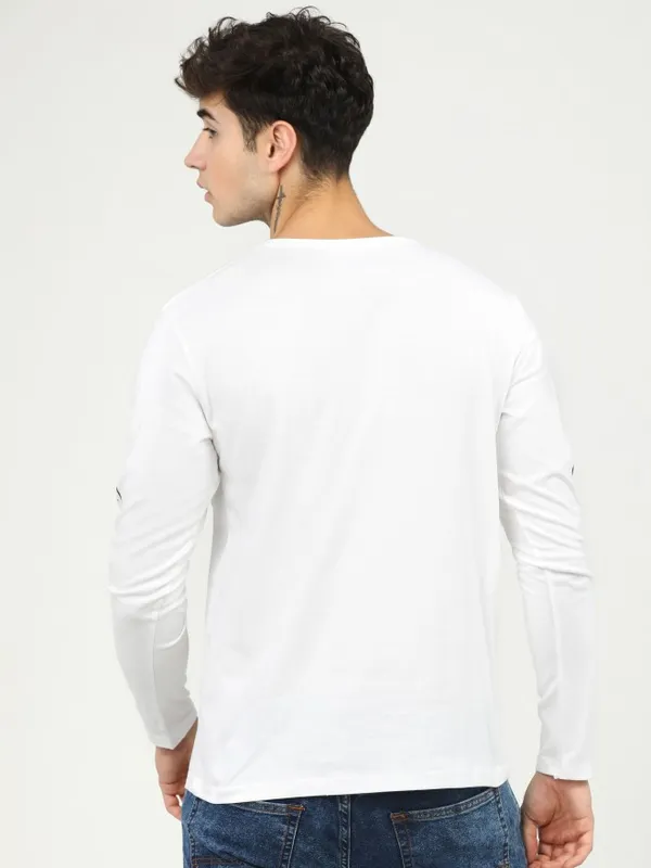  Locomotive Men White Printed Round Neck T-Shirts