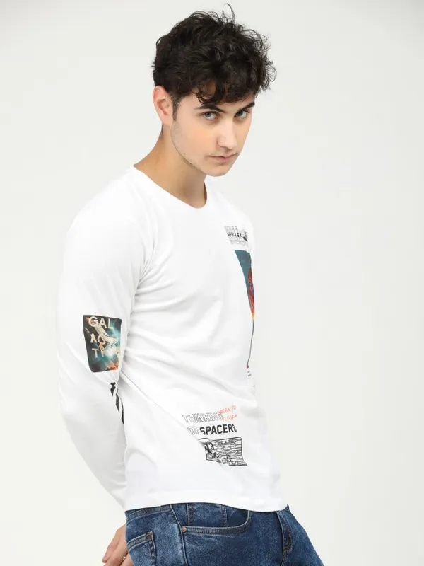  Locomotive Men White Printed Round Neck T-Shirts