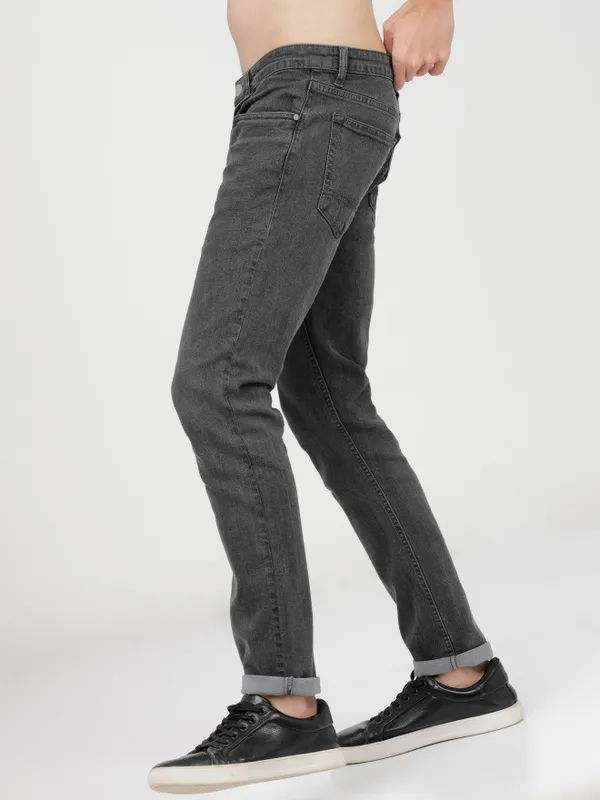  Ketch Men Grey Slim Fit Clean Look Jeans