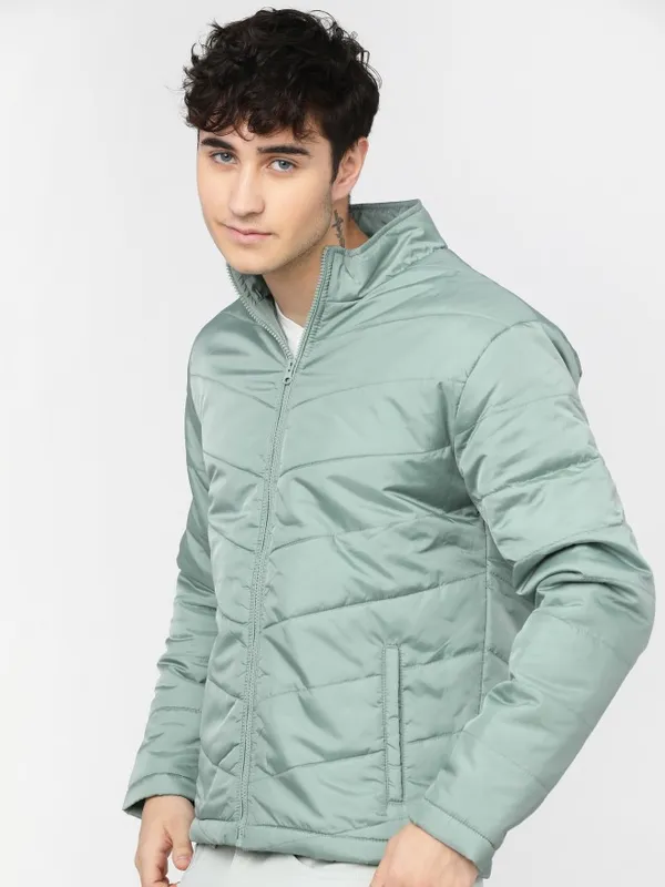 Highlander Men Green Solid Puffer Jacket