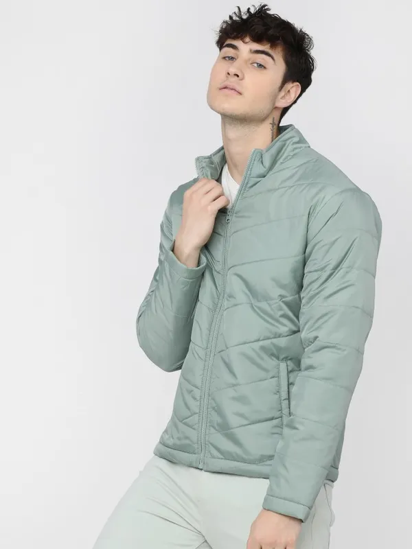 Highlander Men Green Solid Puffer Jacket