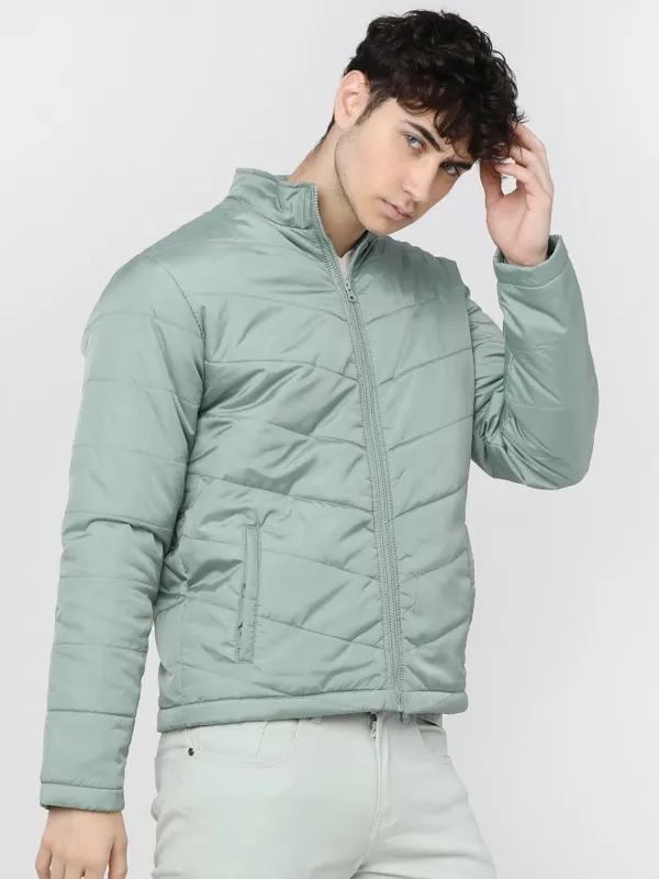 Highlander Men Green Solid Puffer Jacket
