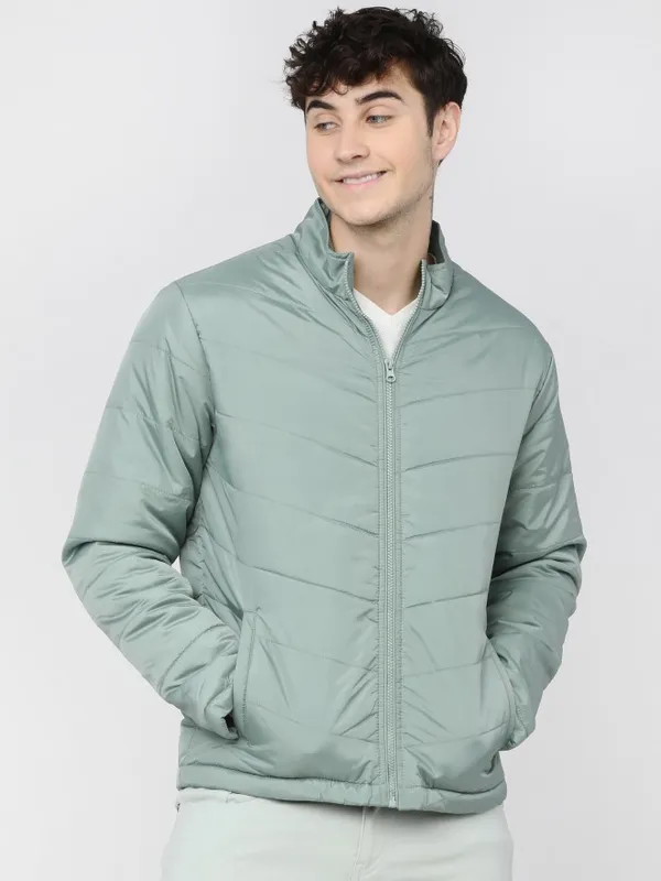 Highlander Men Green Solid Puffer Jacket
