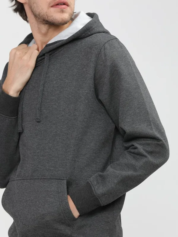 Highlander Men Charcoal Hood Pullover Sweatshirts