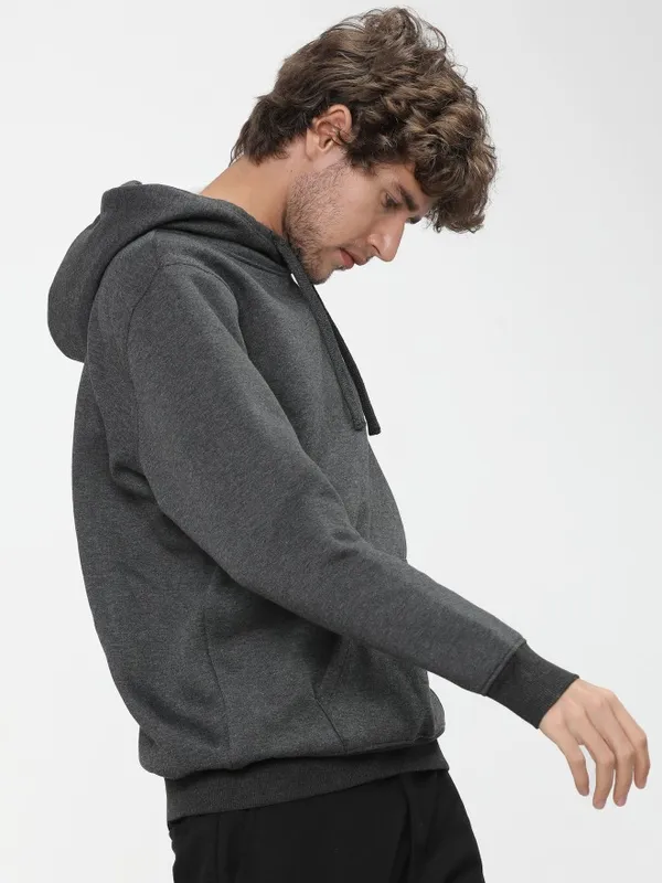 Highlander Men Charcoal Hood Pullover Sweatshirts