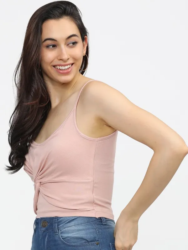  Tokyo Talkies Women Pink Solid Regular Tops