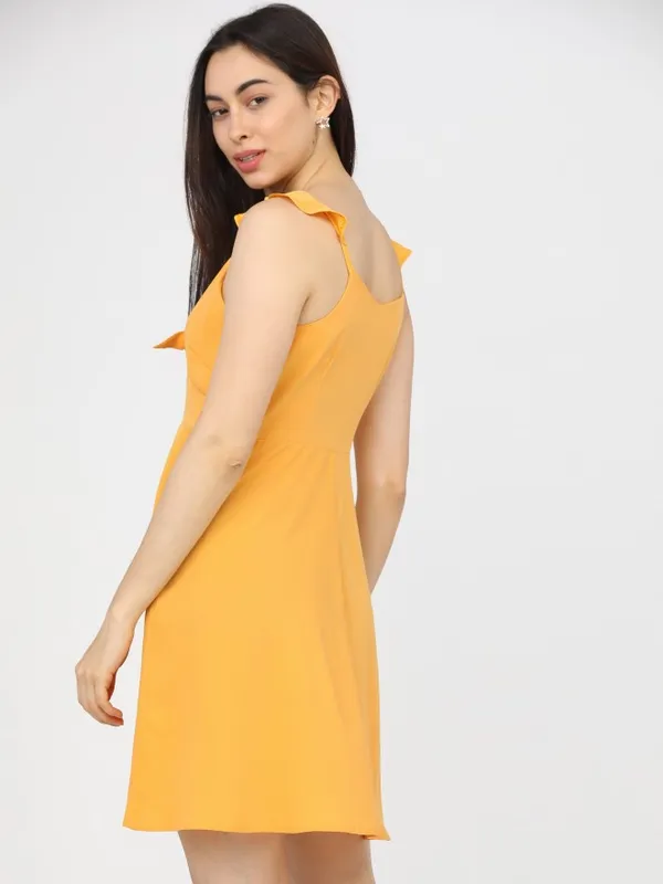  Tokyo Talkies Women Yellow Solid A-Line Dresses