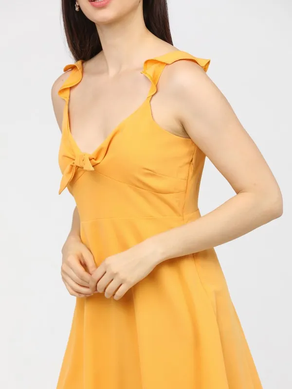  Tokyo Talkies Women Yellow Solid A-Line Dresses