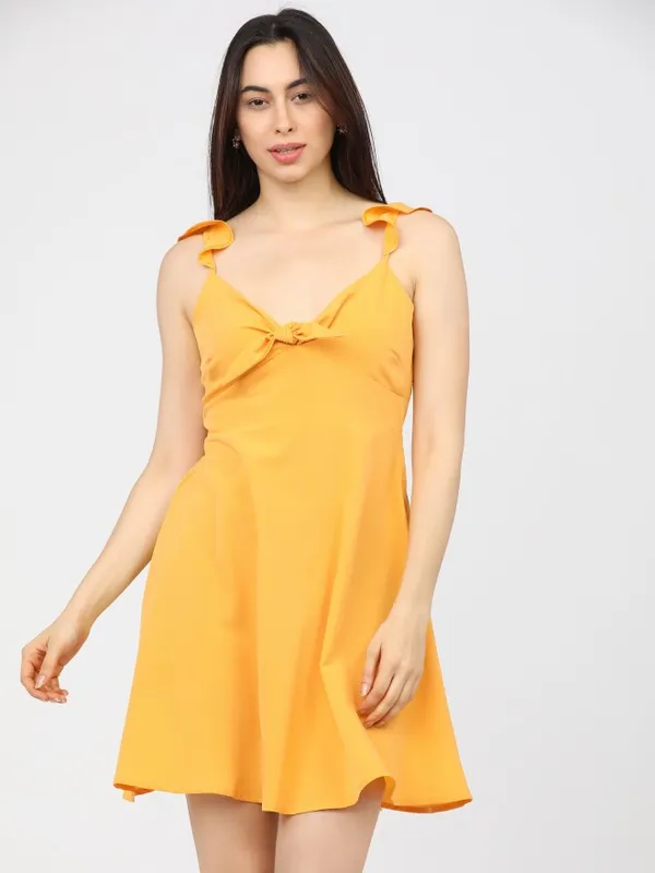  Tokyo Talkies Women Yellow Solid A-Line Dresses