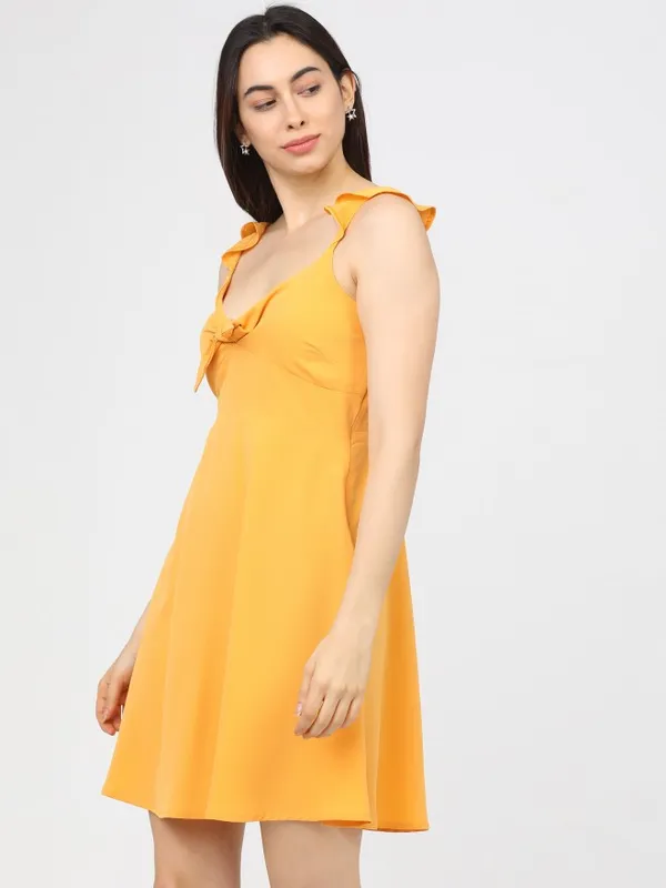  Tokyo Talkies Women Yellow Solid A-Line Dresses