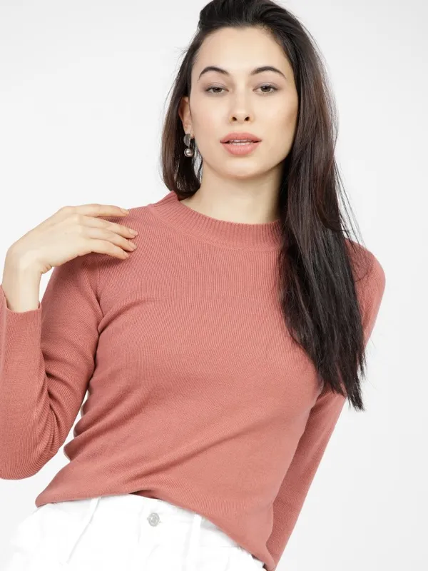  Tokyo Talkies Women Rose Round Neck Sweaters