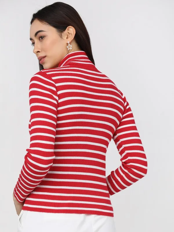  Tokyo Talkies Women Red Turtle Neck Sweaters