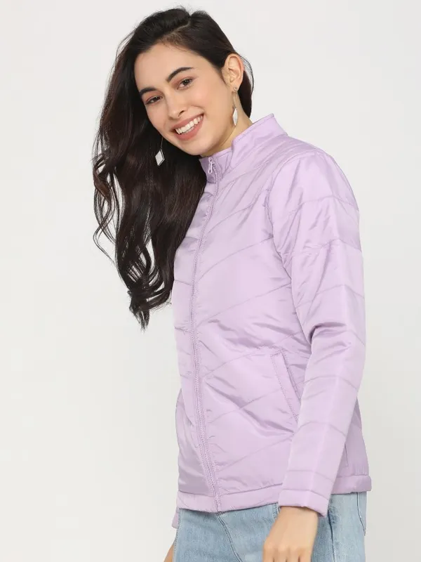  Tokyo Talkies Women Purple Puffer Jacket Jackets