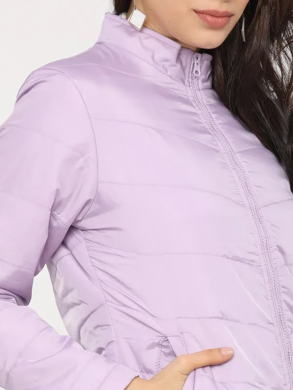  Tokyo Talkies Women Purple Puffer Jacket Jackets