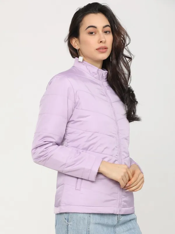  Tokyo Talkies Women Purple Puffer Jacket Jackets